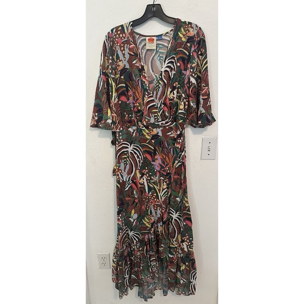 Farm Rio x Anthropologie Fiesta Wrap Maxi Dress Size S - Picture 3 of 16